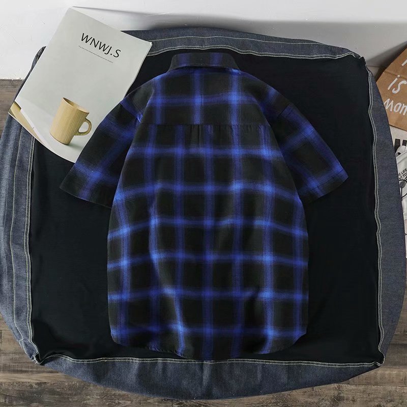 Fashion Plaid Short Sleeve Men's Shirt