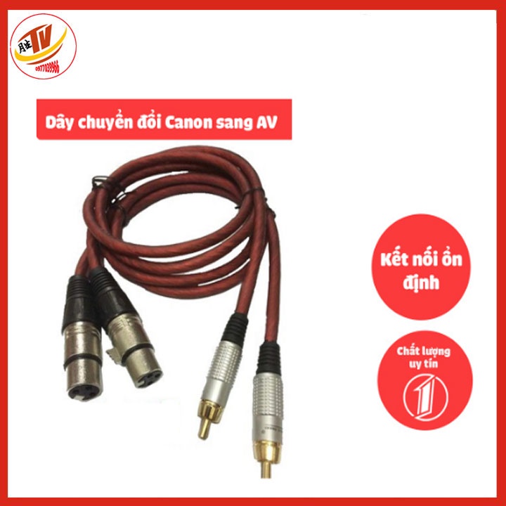 BỘ 2 dây canon sang av bông sen loại 1 mét hàng tốt dùng chuyển đồi từ vang cơ vang số tín hiệu tốt