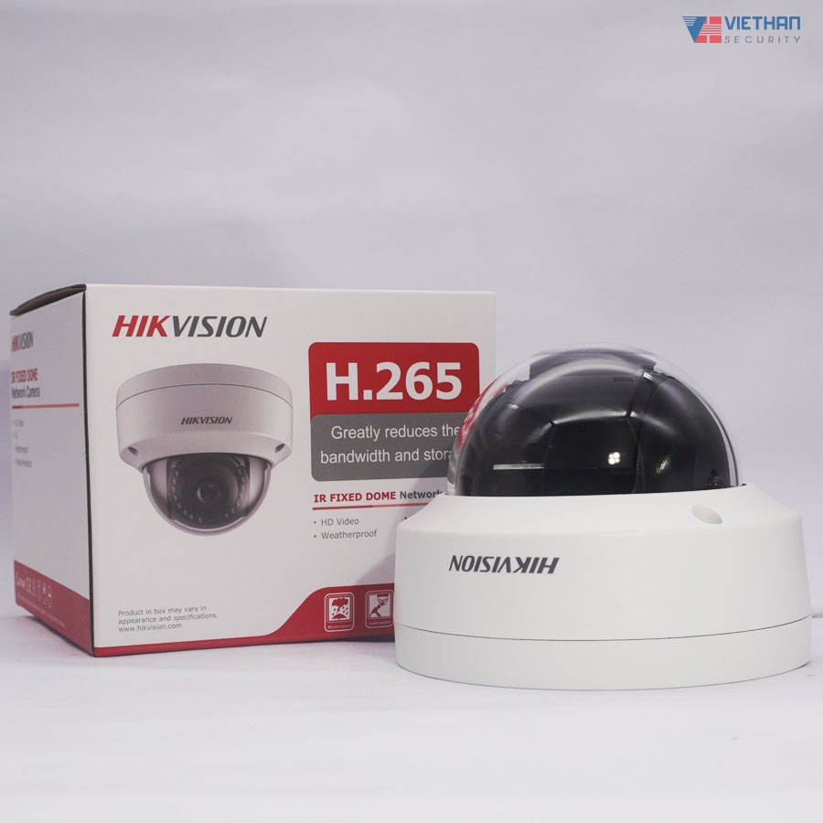 Camera IP Dome hồng ngoại 2.0 Megapixel HIKVISION DS-2CD1123G0E-ID hình ảnh sắc nét, phù hợp nhà xưởng -Bảo Hành 2 Năm