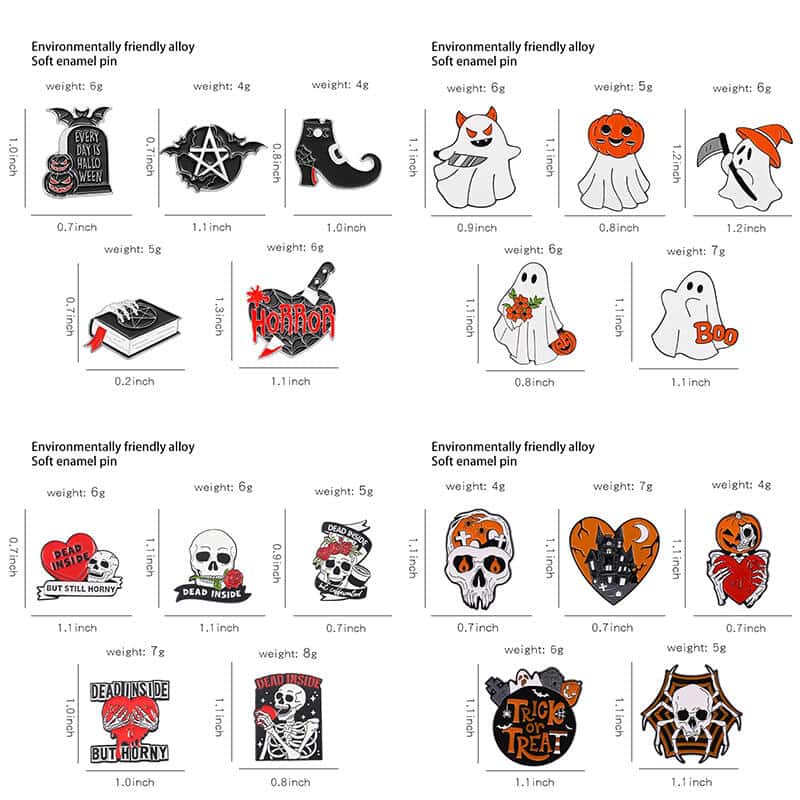 Huy Hiệu Cài Áo Hình Bộ Xương Halloween Ngộ Nghĩnh