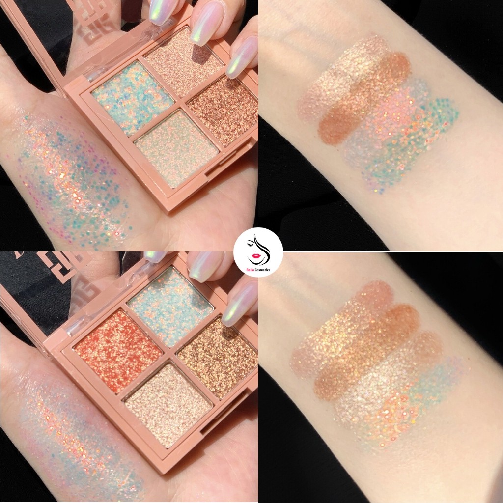 Phấn Mắt DIKALU 4 Ô Nhũ Mịn Bảng DUPE