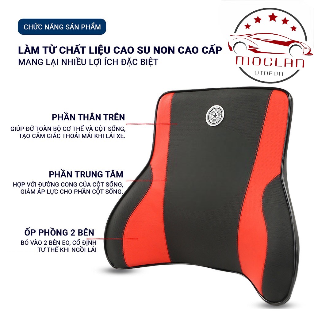 Bộ cao su non bọc da - bộ tựa đầu tựa lưng trên ô tô bằng cao su non nguyên khối bọc da cao cấp