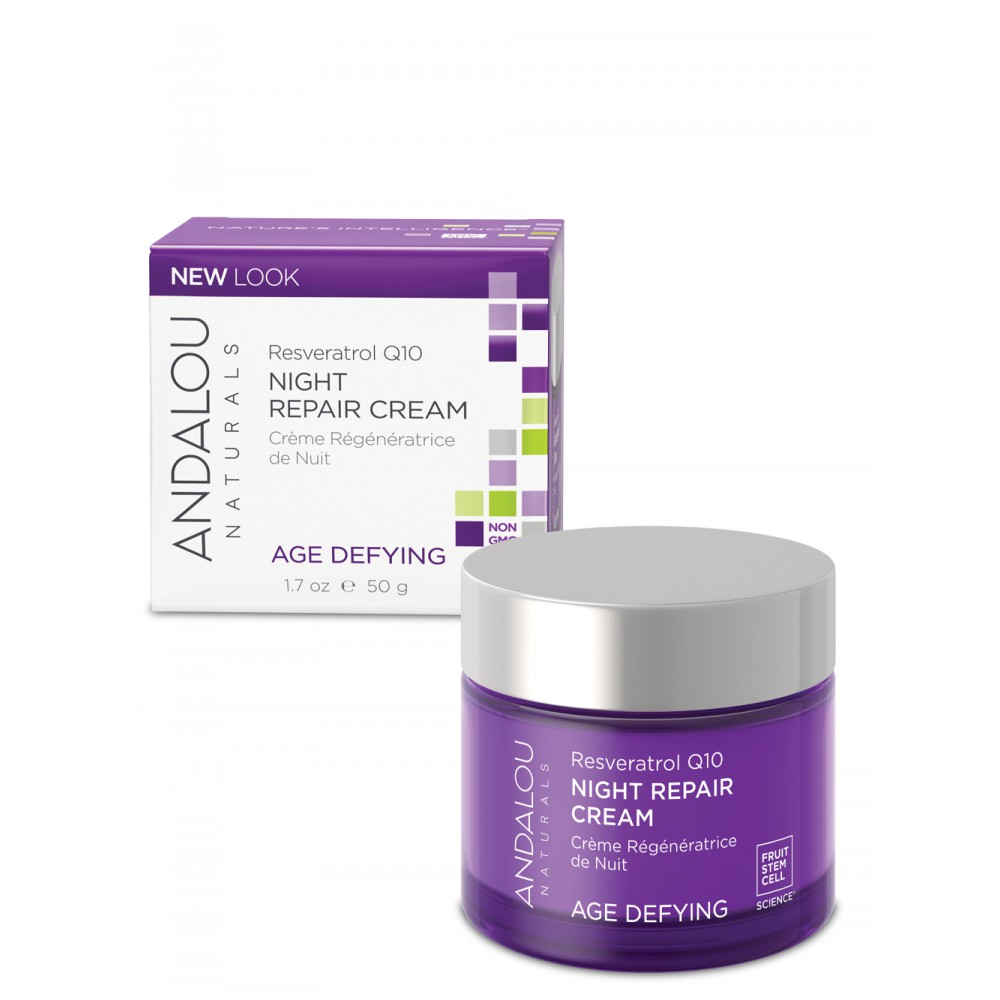 [Meoheo] Kem dưỡng đêm Resveratrol Q10 Night Repair Cream Andalou Naturals