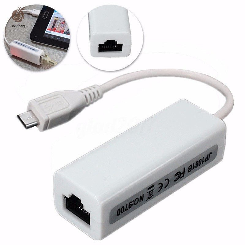Bộ chuyển đổi cáp Ethernet Cotremyp Micro USB 2.0 5 chấu sang mạng LAN RJ45 cho máy tính bảng PC