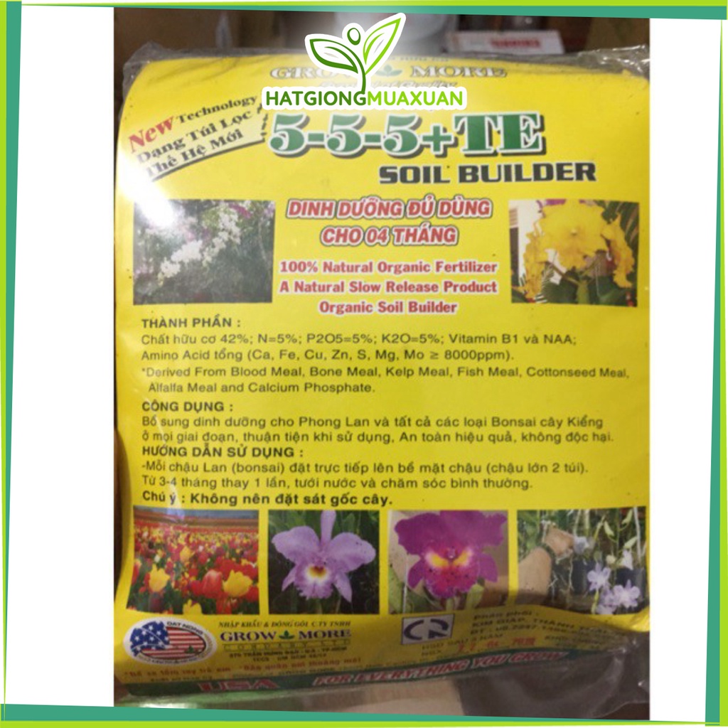 [SIEURE] Phân chậm tan dùng cho lan Grow more 5-5-5 hàng đẹp, phân phối chuyên nghiệp.