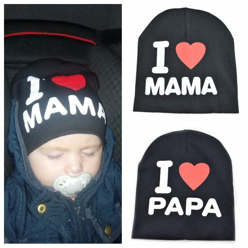 Mũ Len In Chữ "I Love Mama Papa" Cho Bé