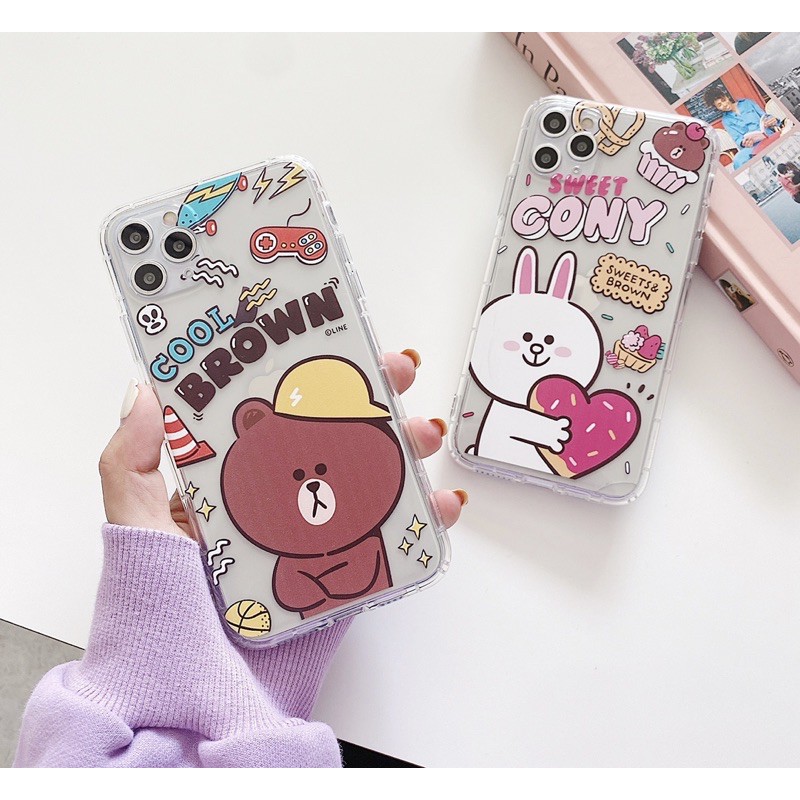 Ốp Lưng Case Iphone  Dẻo Trong Không Ngả Màu Gấu Brown Chống Trầy Sốc Cho 7g/8g đến 12 promax | WebRaoVat - webraovat.net.vn