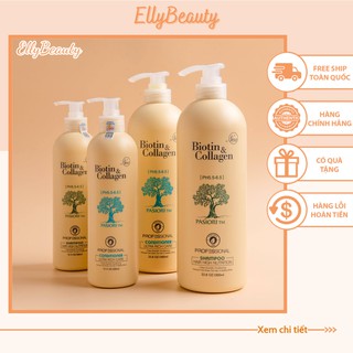 Biotin Collagen ⚡FreeShip⚡ Cặp Dầu Gội, Xả - Chống Rụng Kích Thích Mọc Tóc Siêu Mềm Mượt Biotin & Collagen 1000ml [Chính