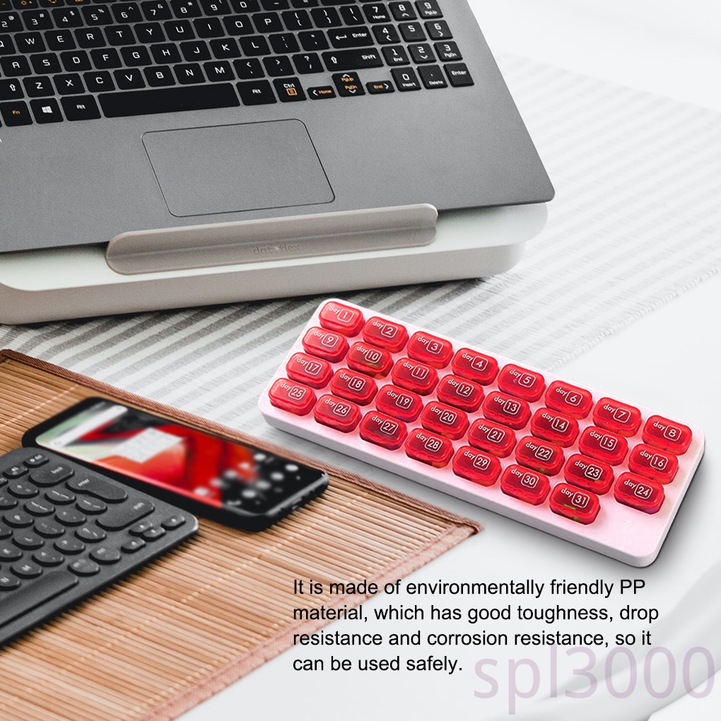 Hộp đựng thuốc chia ngăn 31 ngày tiện dụng