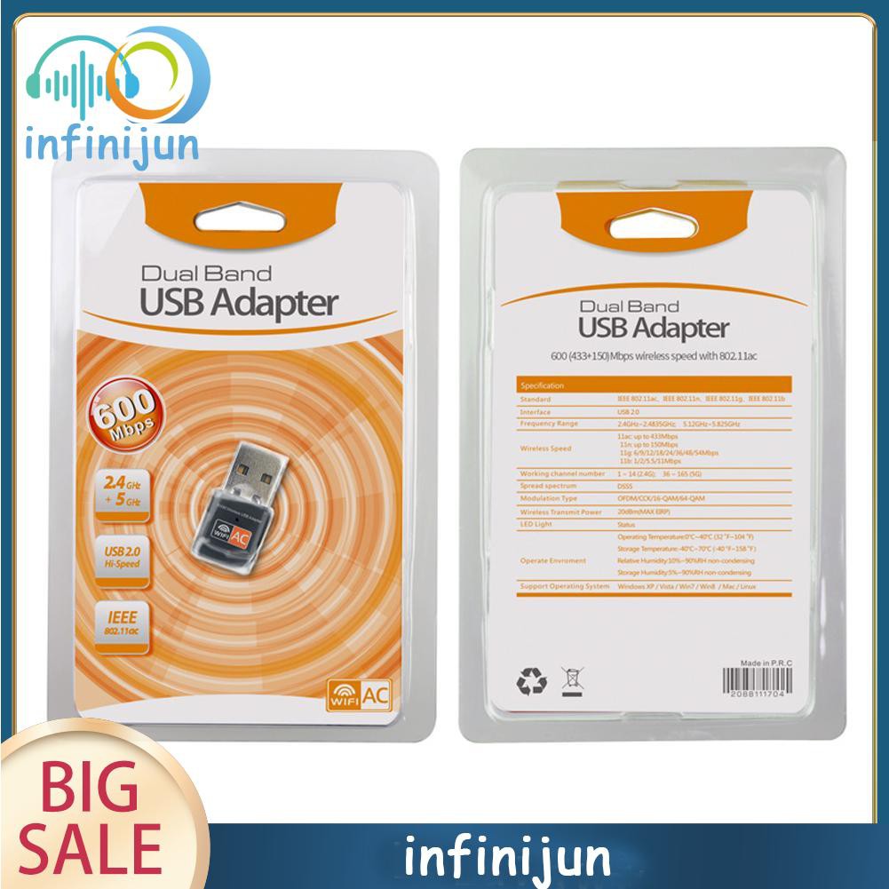 Usb Wifi 600mbps 2.4g/5g Hz 802.11ac | BigBuy360 - bigbuy360.vn
