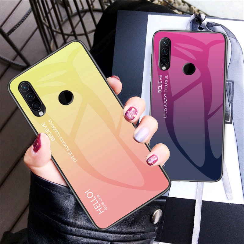 Ốp điện thoại kính cường lực màu gradient đẹp mắt cho Lenovo Z6 Youth