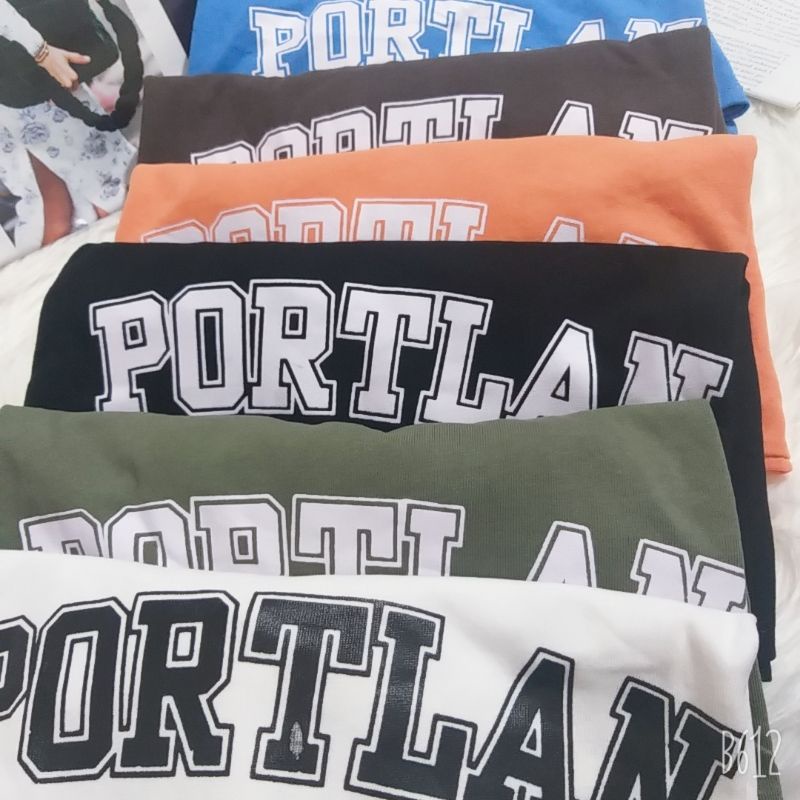 Áo phông 3158,áo thun tay lỡ from rộng chất cottong in hình PORTLAN