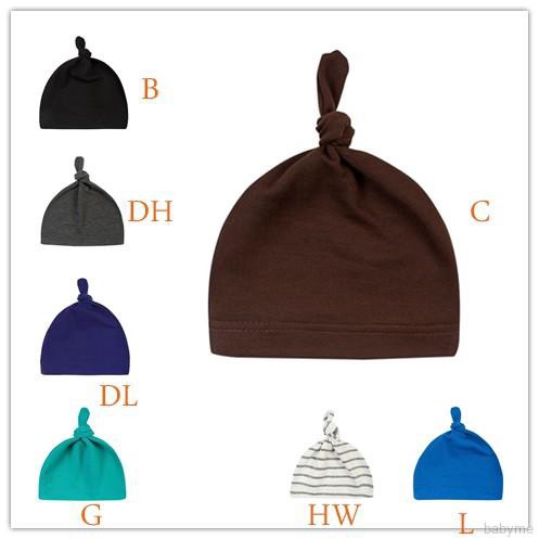 Nón cotton thắt nút dễ thương cho trẻ sơ sinh