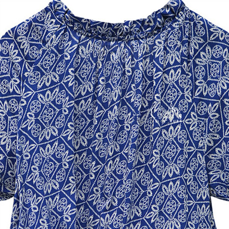 Đầm ngắn cổ chữ V tay phồng họa tiết hoa quyến rũ cho | BigBuy360 - bigbuy360.vn