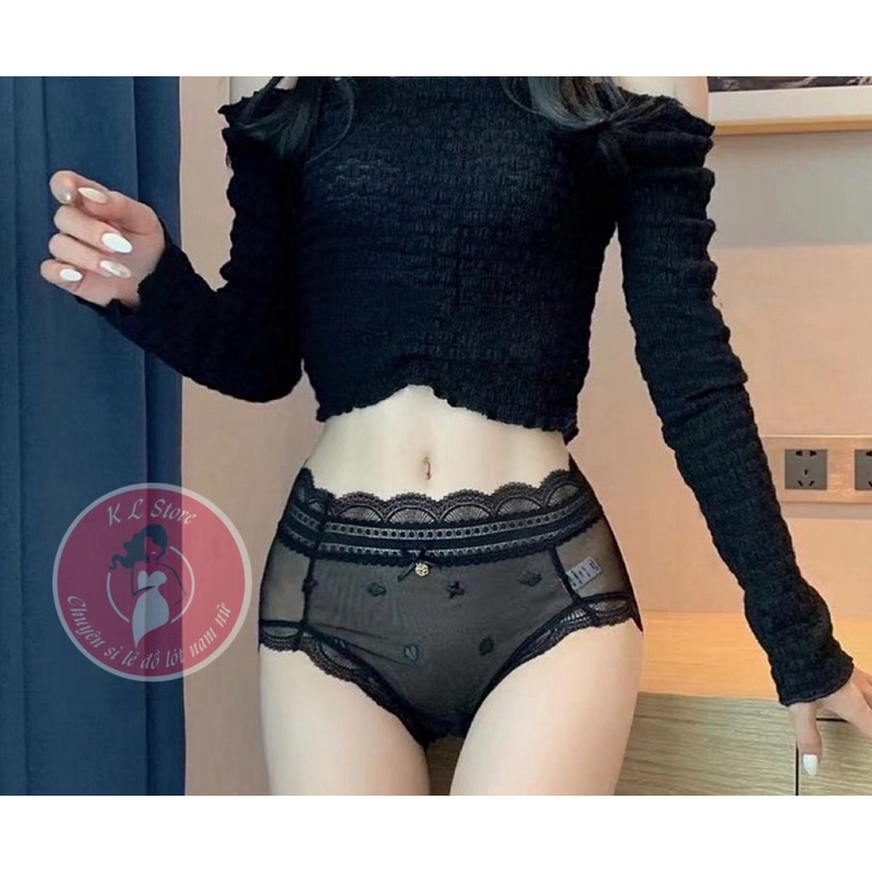 [Chọn màu, Che Tên sp] Quần lót nữ (nhiều size 43-60kg), ren lưới thông hơi thoáng mát Q13
