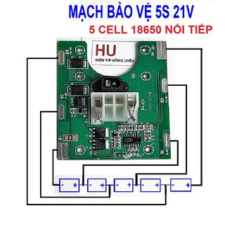 Mạch bảo vệ pin 5S 18V - 21V. Dùng để đóng khối pin 5S2P 5S3P 5 cell hoặc 10 cell 18650 cho máy khoan voto, makita TQ