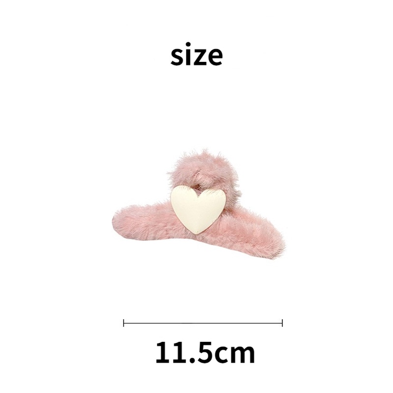 Kẹp tóc nhung họa tiết hình trái tim xinh xắn thời trang Hàn Quốc