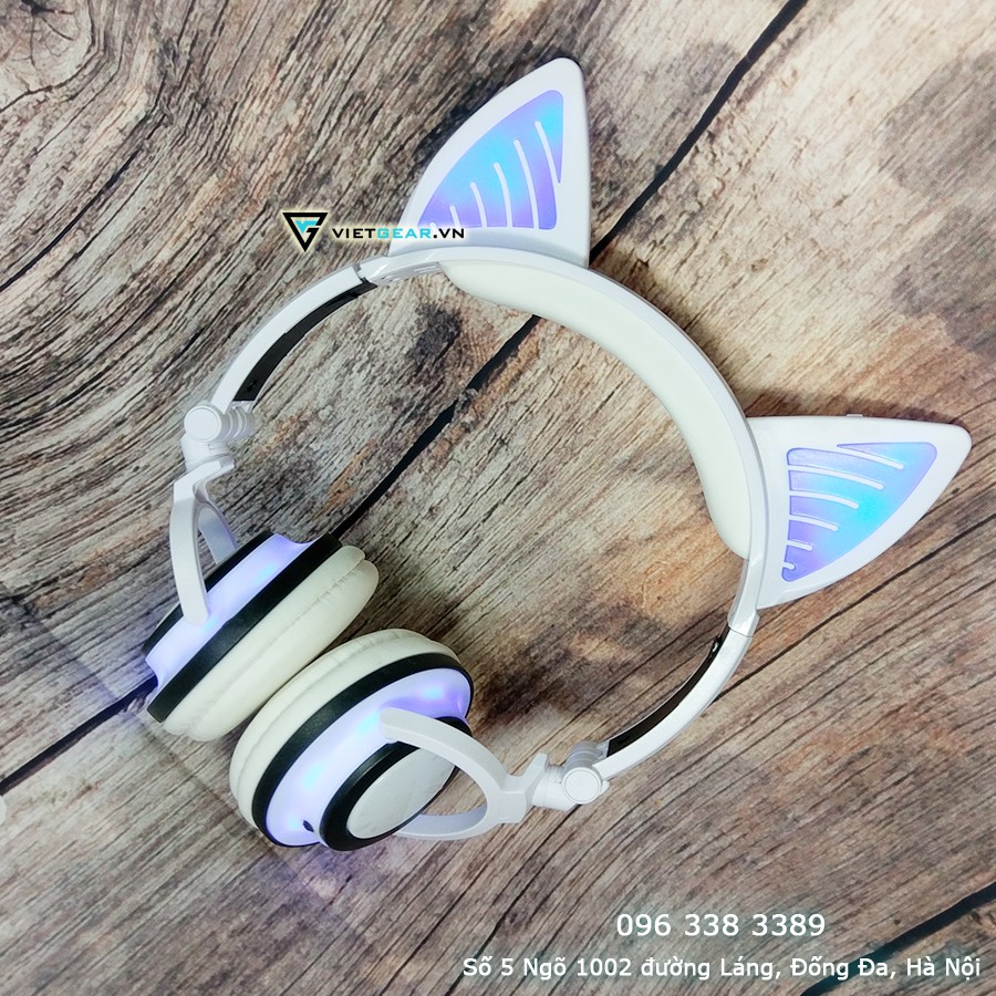 Tai nghe tai mèo Bluetooth Sunshine có led cả ốp và tai mèo, có micro | BigBuy360 - bigbuy360.vn