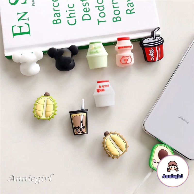 Cable Bite Phụ Kiện Bảo Vệ Đầu Dây Cáp Hình Quả Bơ 3d Dễ Thương