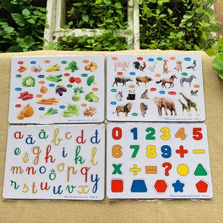 Bảng tranh ghép nam châm, gắn tủ lạnh IQ Việt cho bé, 28*20*0,5cm