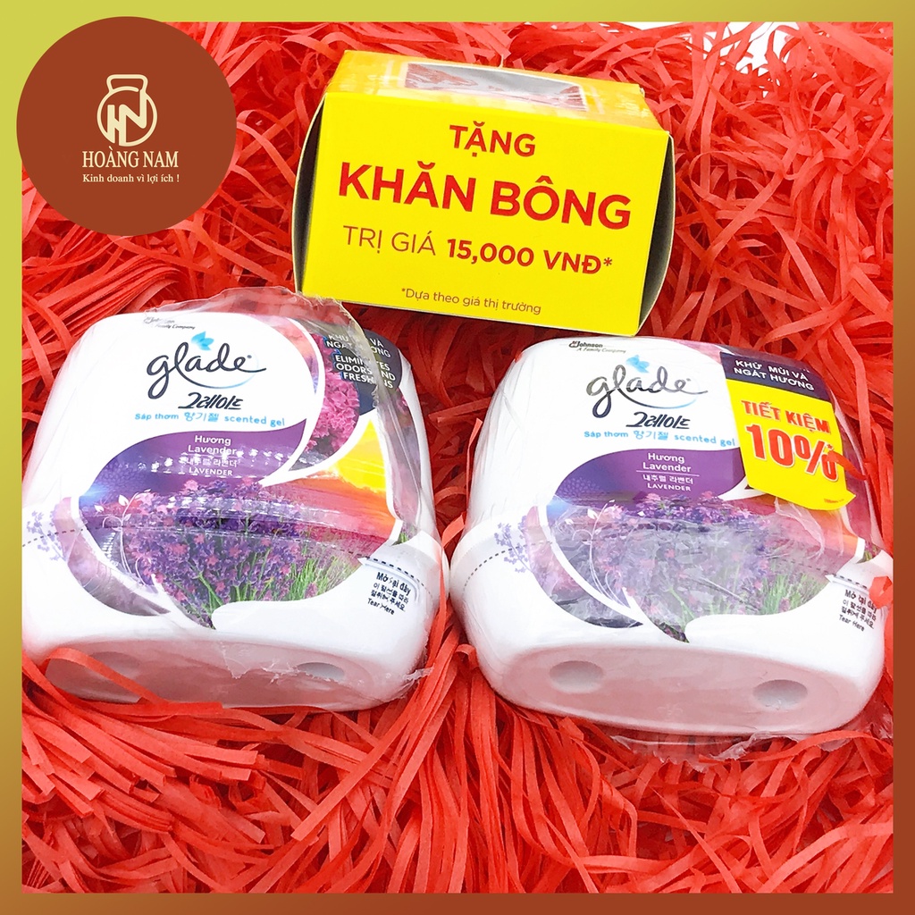 Combo 2 Hộp Sáp Glade Loại 180g Hương Lavender Tặng Khăn , phụ kiện làm thơm phòng