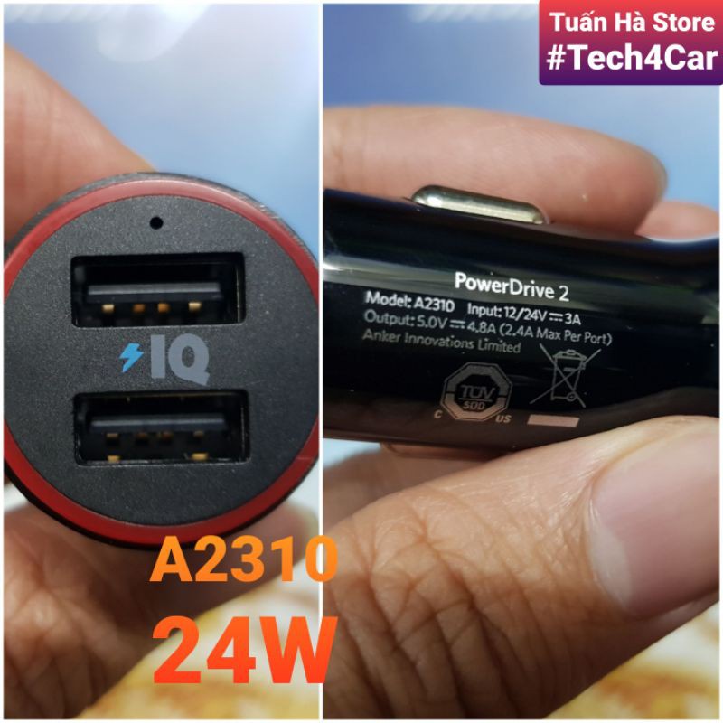 (Hàng Mới Về) Tẩu sạc nhanh ô tô xe hơi Anker PowerDrive PD A2721 33W, A2722 27W,  A2310 24W, cho Iphone, Ipad, Samsung