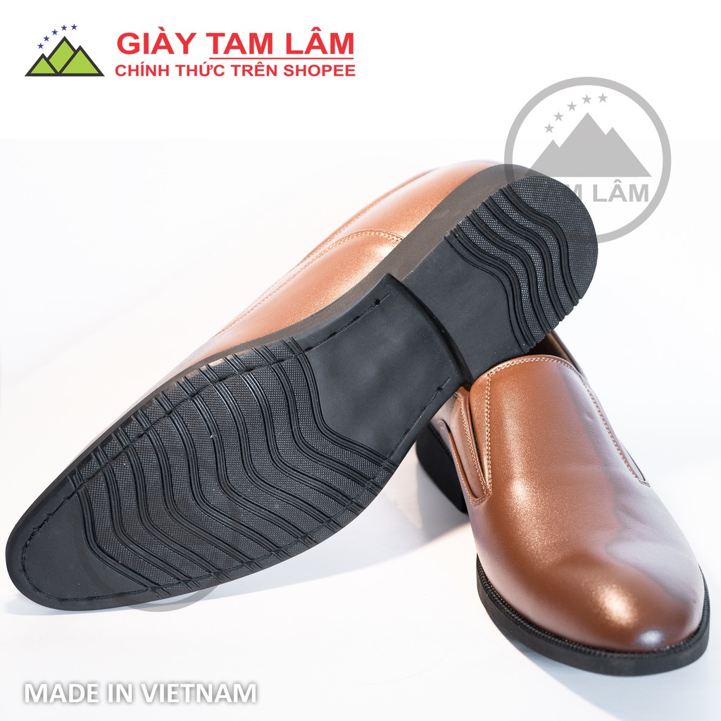 Giày lười công sở dáng thanh niên màu nâu NT05