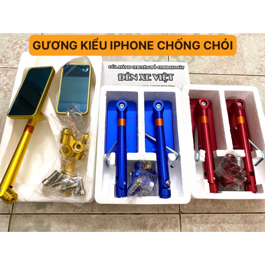 GƯƠNG CHIẾU HẬU XE MÁY RIZOMA KIỂU IPHONE MẶT GƯƠNG CHỐNG CHÓI CỰC AN TOÀN VÀ THỜI TRANG - ĐÈN XE VIỆT