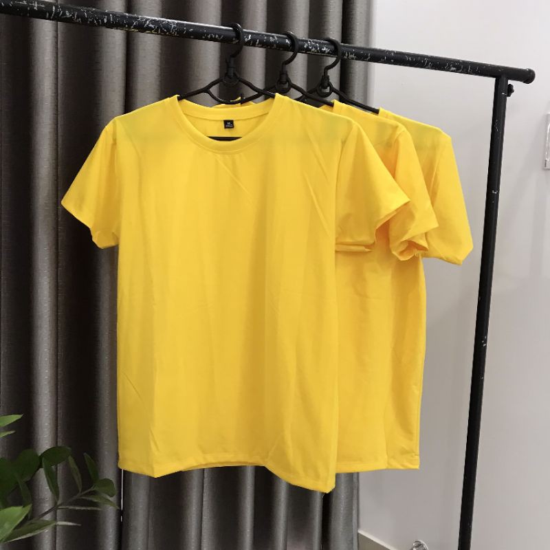 Áo thun ngắn tay nữ dáng đẹp chất cotton cá tính màu vàng