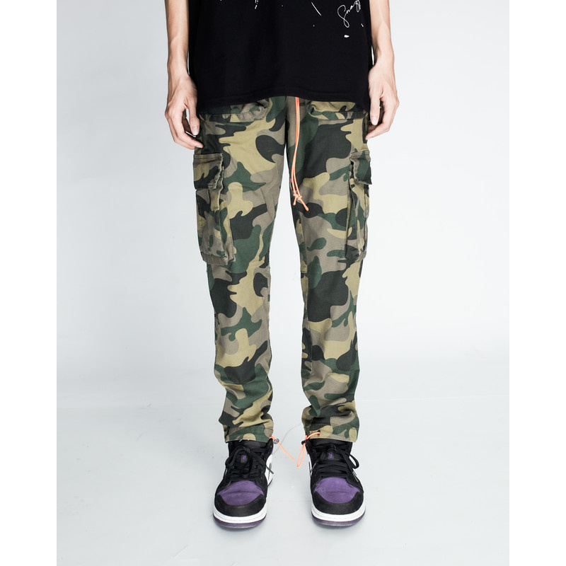 Quần Kaki Nam Ống Rộng Dáng Suông Phong Cách Snazzy Cargo Camo Pants