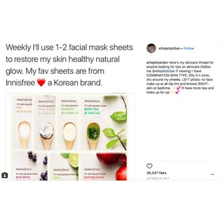 combo 10 mặt nạ Innisfree phiên bản 2018