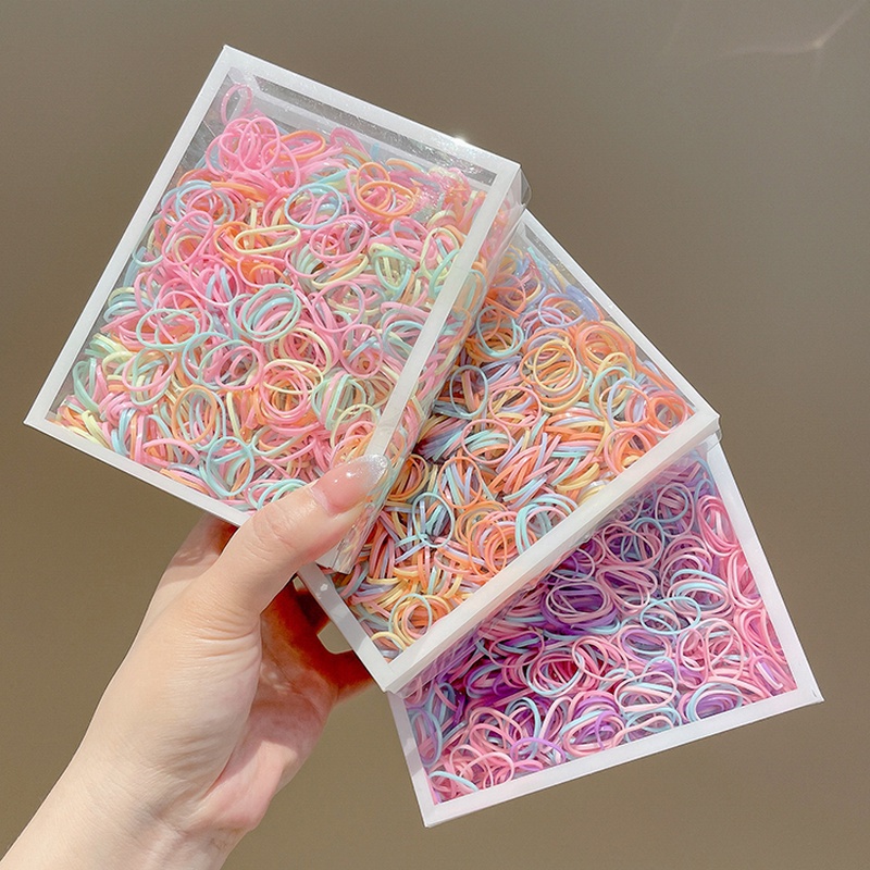 Dây Thun Cột Tóc Nhiều Màu Dùng Một Lần Không Gây Đau Thời Trang Cho Bé