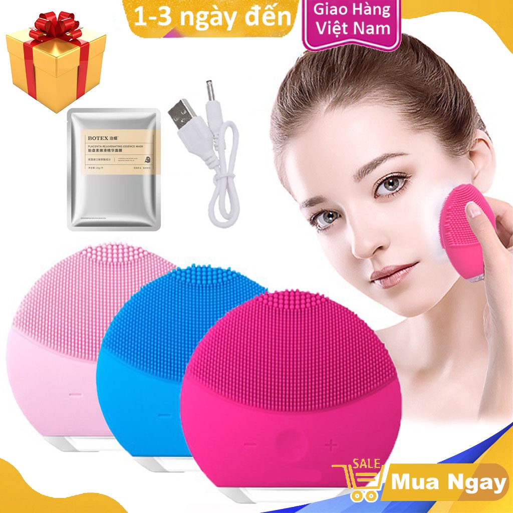 Máy Rửa Mặt Massage Forever Luna Mini 2 - Da Mặt Sóng Siêu Âm 8 Cấp Dộ, Sạc USB Kèm Hộp