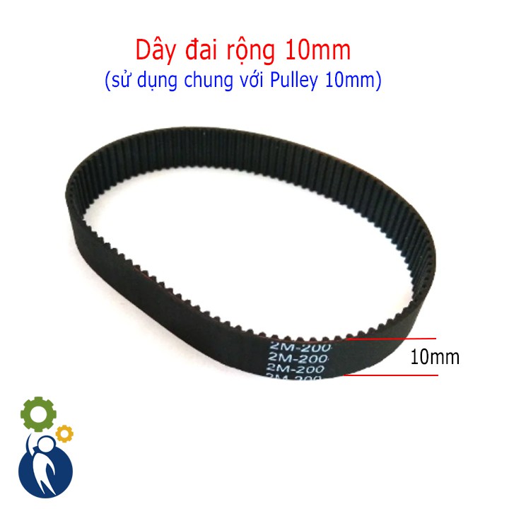 Dây curoa, Dây Đai 2GT-200-10mm, sử dụng với Pulley đai 10mm