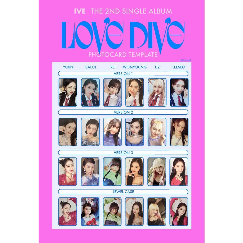 Bộ ảnh in hình album Love Dive của nhóm nhạc IVE