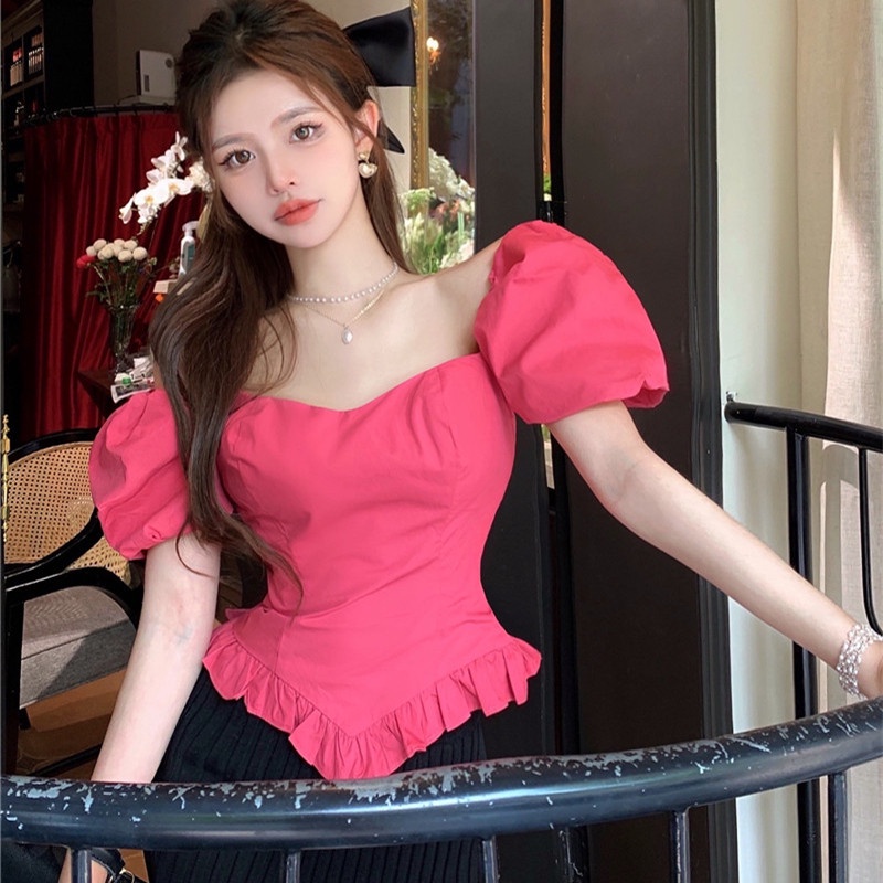 Áo Tay Ngắn Trễ Vai Thiết Kế Hợp Thời Trang Cho Nữ