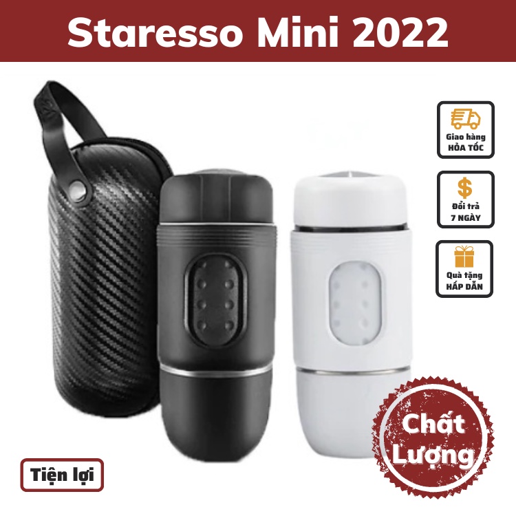 [BẢN MỚI 2022] Máy pha cafe cầm tay cao cấp STARESSO MINI  chính hãng pha cafe espresso tại nhà tiện lợi khi đi du lịch