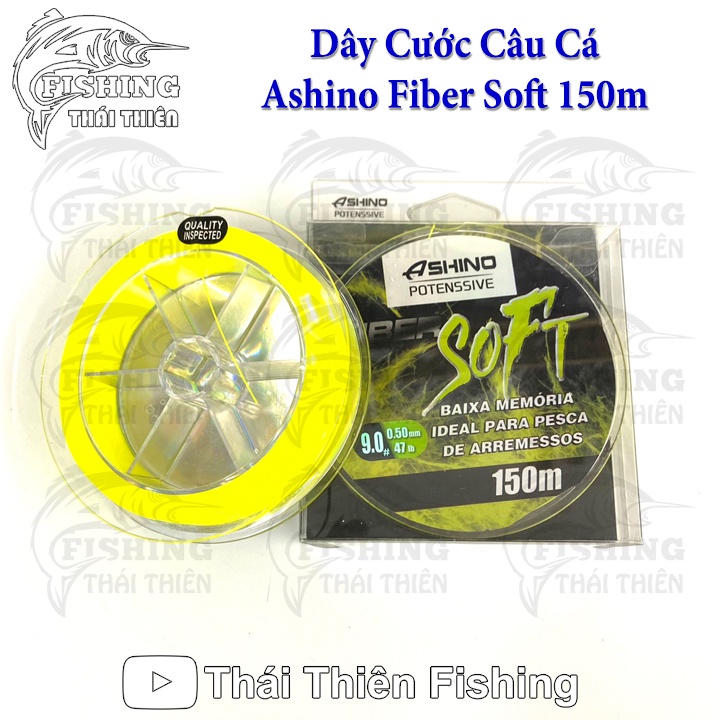 Dây Cước Câu Cá Siêu Bền Ashino Fiber Soft Cuộn Dài 150m Màu Vàng 100% Nylon