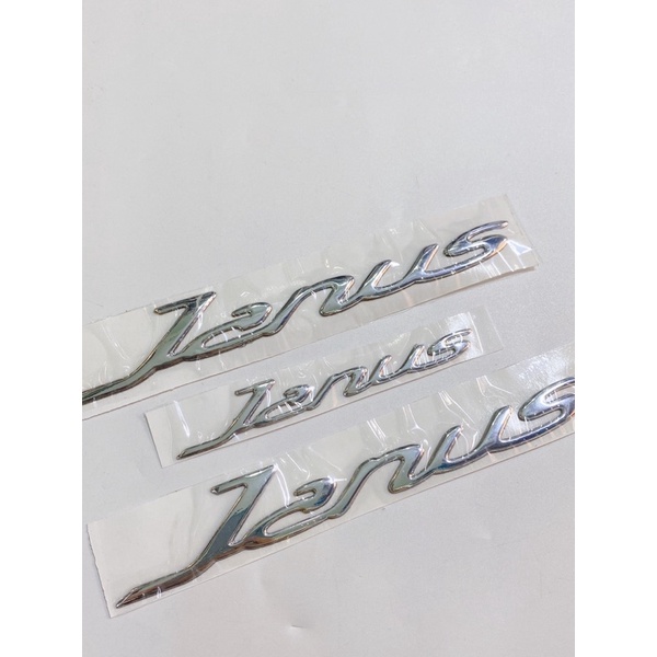 Bộ tem xe Janus chữ nổi dẻo dán trang trí xe, có sẵn keo tiện dụng