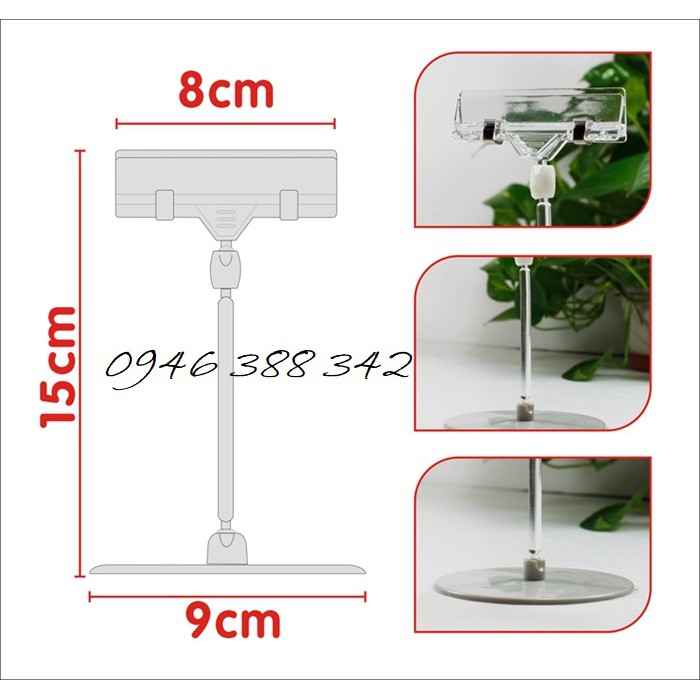 Chân kẹp để bàn, kẹp sale, kẹp wobbler để bàn W- 4015