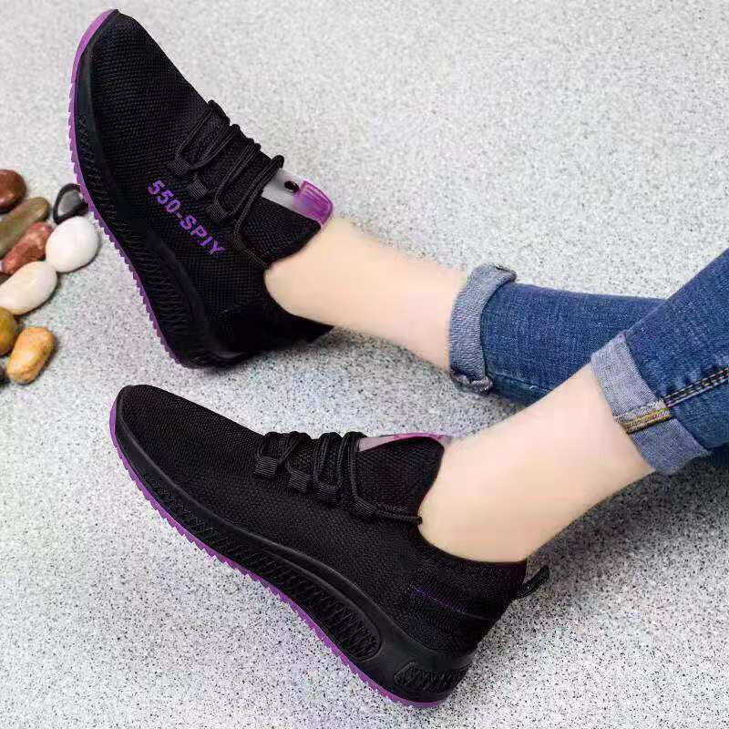 Giày Sneaker Nữ - Đế Mềm Vải Lưới Thoáng Khí Form Tăng Chiều Cao Phong Cách Hàn Quốc