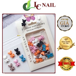 Charm nail, Charm gấu mix màu gắn móng