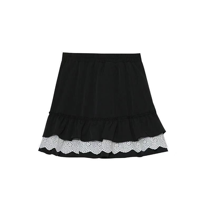 Set Áo Thun Hồng Dáng Rộng + Chân Váy Tầng Dễ Thương Cho Nữ