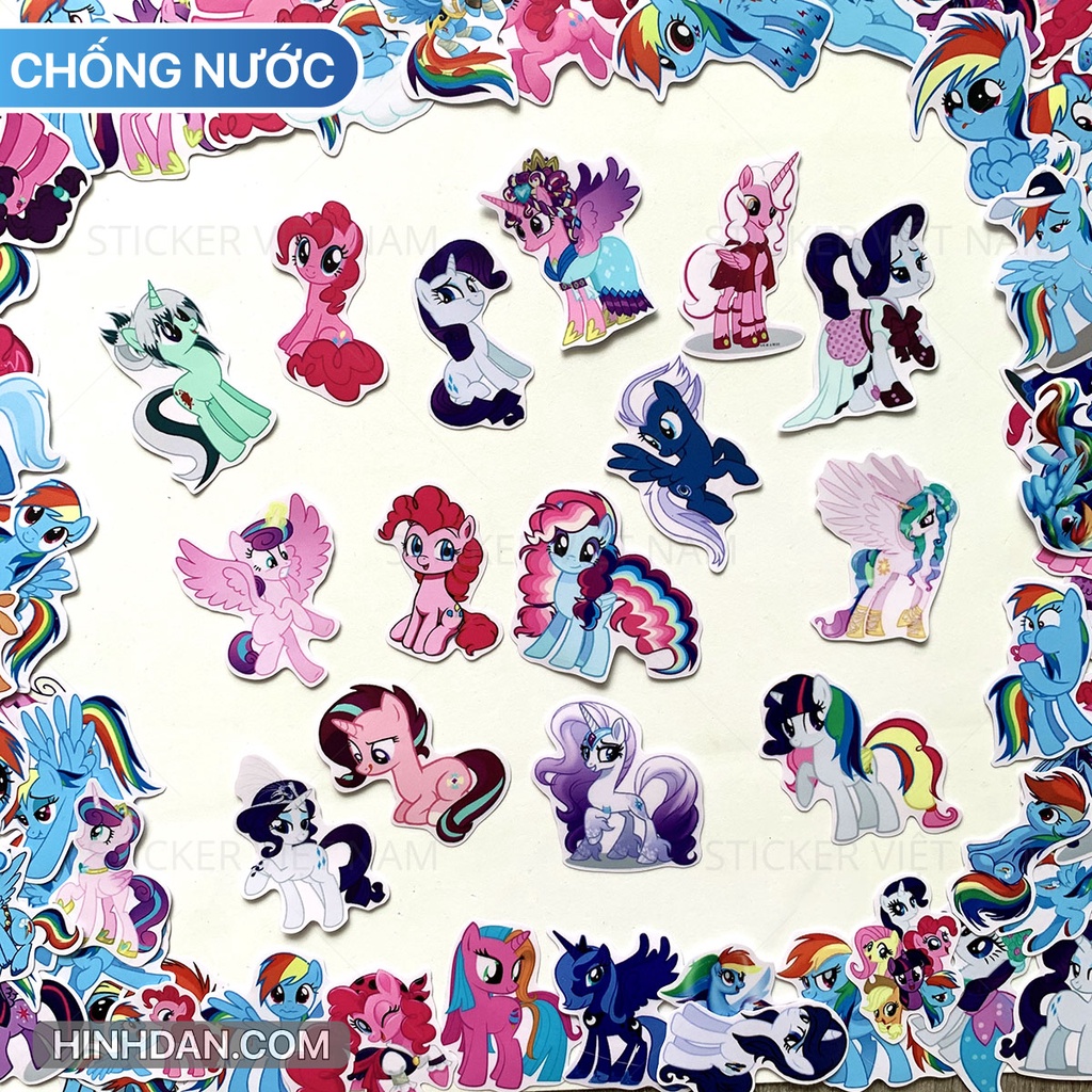 Sticker PONY Chống Nước dán trang trí Tủ, Kệ, Góc Học Tập, Nón Bảo Hiểm, Đàn Guitar, Vali, Laptop