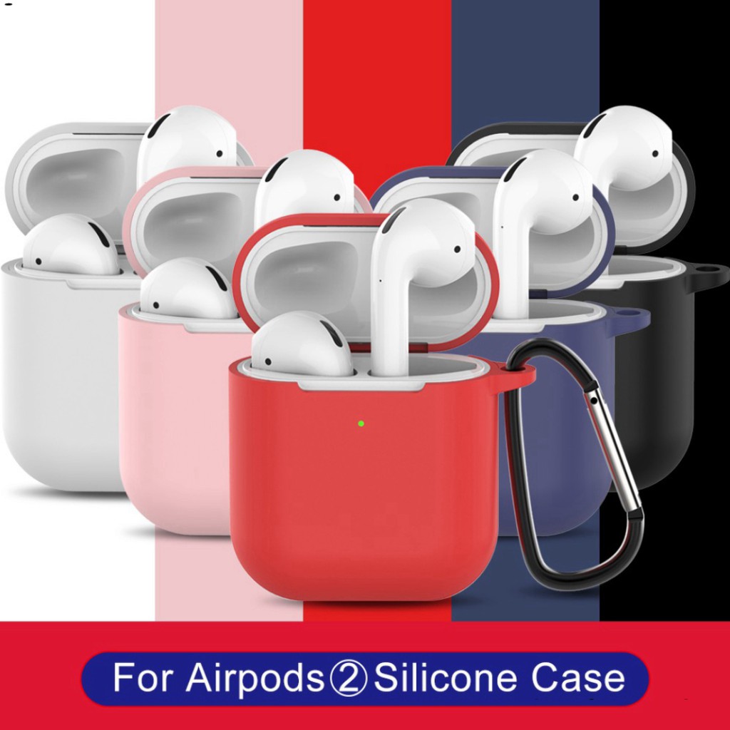 Vỏ ốp silicon chống sốc bảo vệ hộp đựng tai nghe không dây Apple Airpods 2