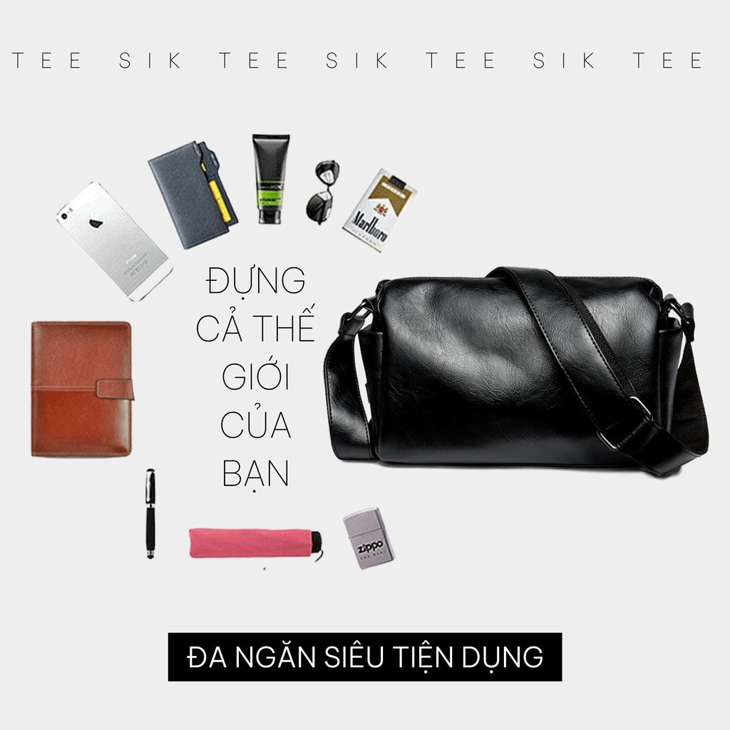 Túi nam đeo chéo TEE SIK túi xách nam da PU cao cấp ngăn rộng rãi đựng điện thoại thời trang hàn quốc TS32