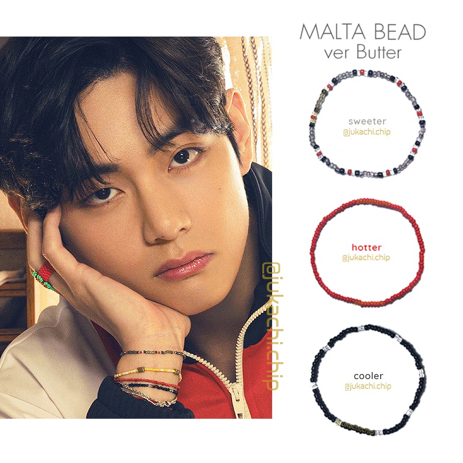Vòng tay handmade hạt cườm cheap moment with Taehyung  - Taehyung bracelets | Malta bead ver Butter