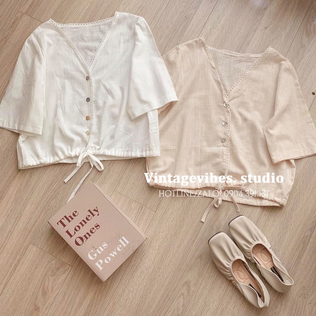 Áo babydoll rút dây hàng cúc giữa (hàng QC) - KÈM ẢNH THẬT SHOP TỰ CHỤP