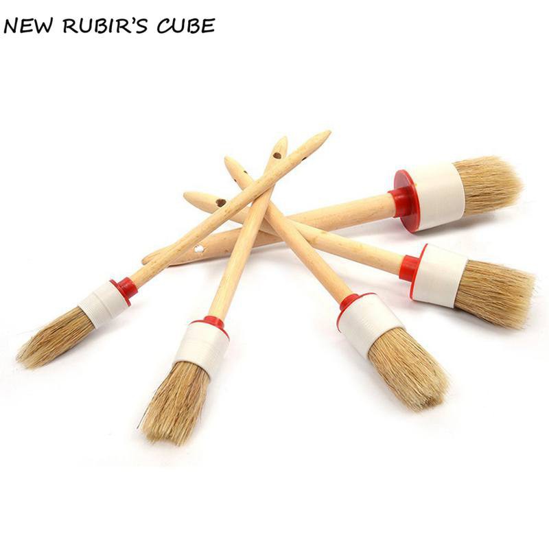Bộ 5 cọ cán gỗ cầm tay vệ sinh đa năng dán kính