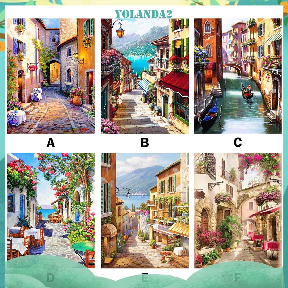 Bộ Tranh Thêu Chữ Thập Tự Làm 11ct Hình Đường Phố